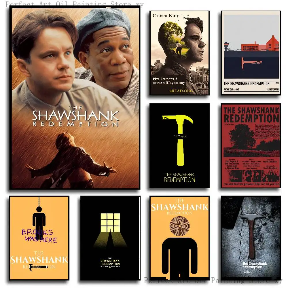 The Shawshank Redemption Movie Poster Self-adhesive Art Room Entrance Restaurant Wall Decor Art Painting