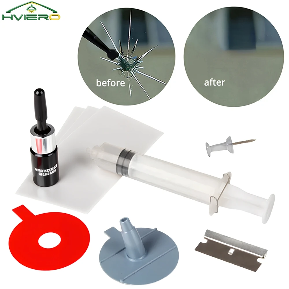 Car Windshield Repair Resin Kit Tools Windscreen Break Scratch Restoration Protective Stickers Glass Cleaner Care No Trace Wash