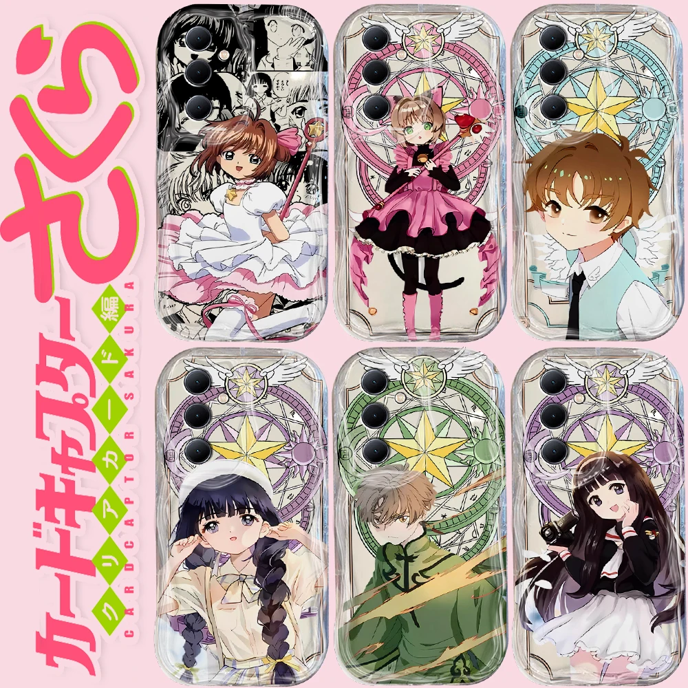 Japan Anime Cardcaptor Sakura 3D Wave Phone Case For OPPO Reno 11 F 8 T 7 Z 6 5 4 Pro F23 F11 F9 4G 5G Soft Silicone Back Cover