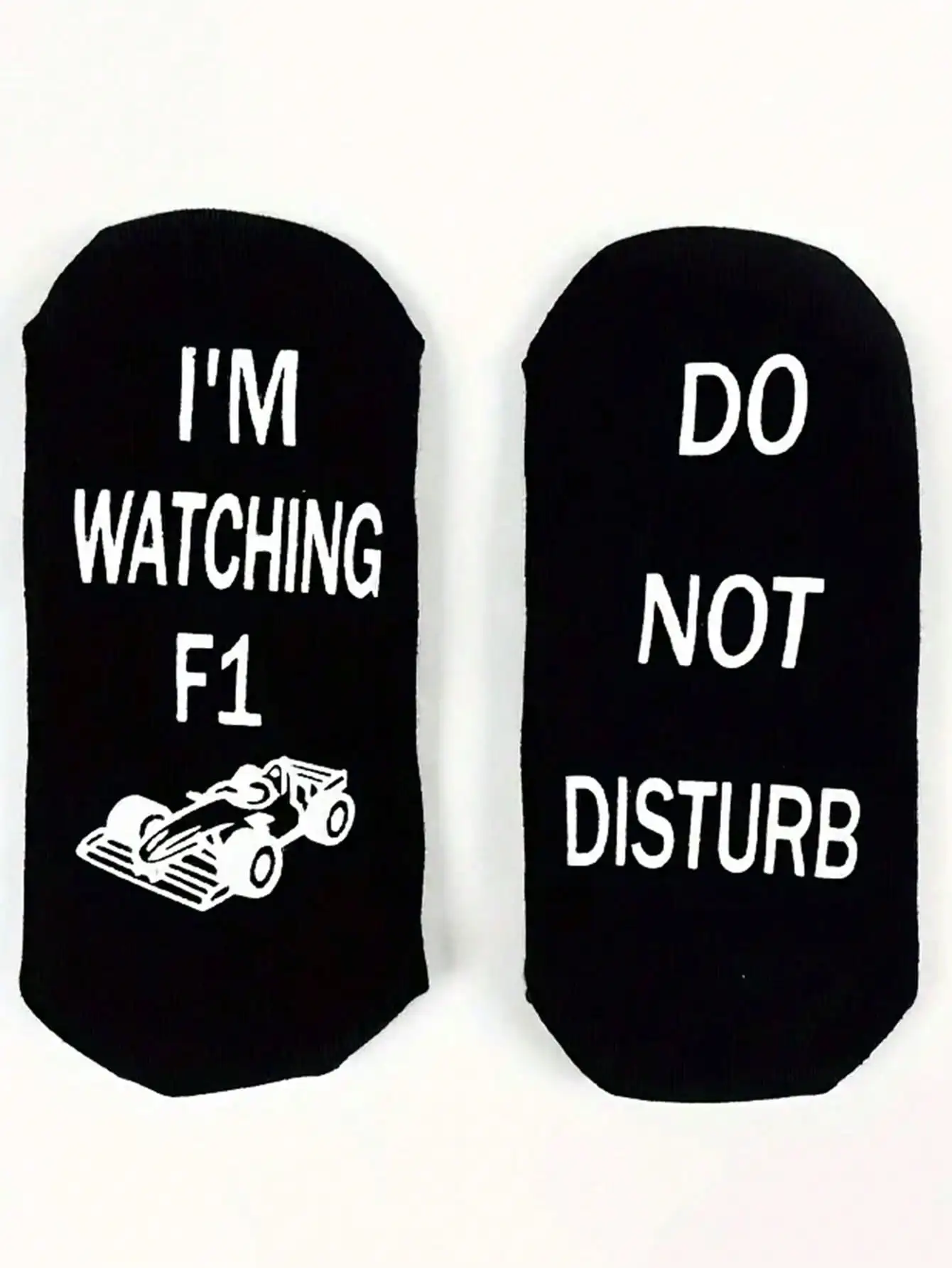 زوج واحد من جوارب الطاقم مع حروف وأنماط سيارات السباق على النعل - نمط للجنسين للارتداء اليومي في الخريف والشتاء #3