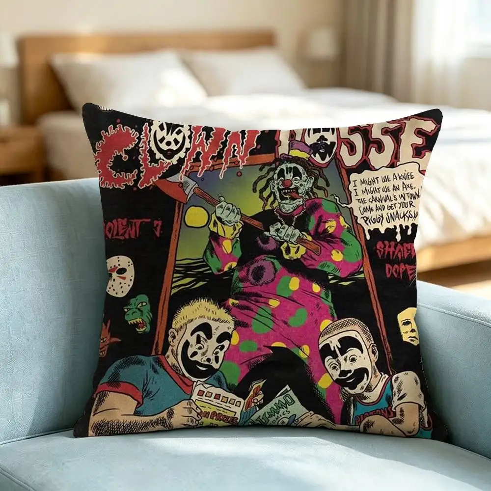 Insane Clown Posse ICP Hip Hop Square Double-Sided printed Pillow Case Bedroom Bedside Pillow Sofa Cushion Cover Gift 6