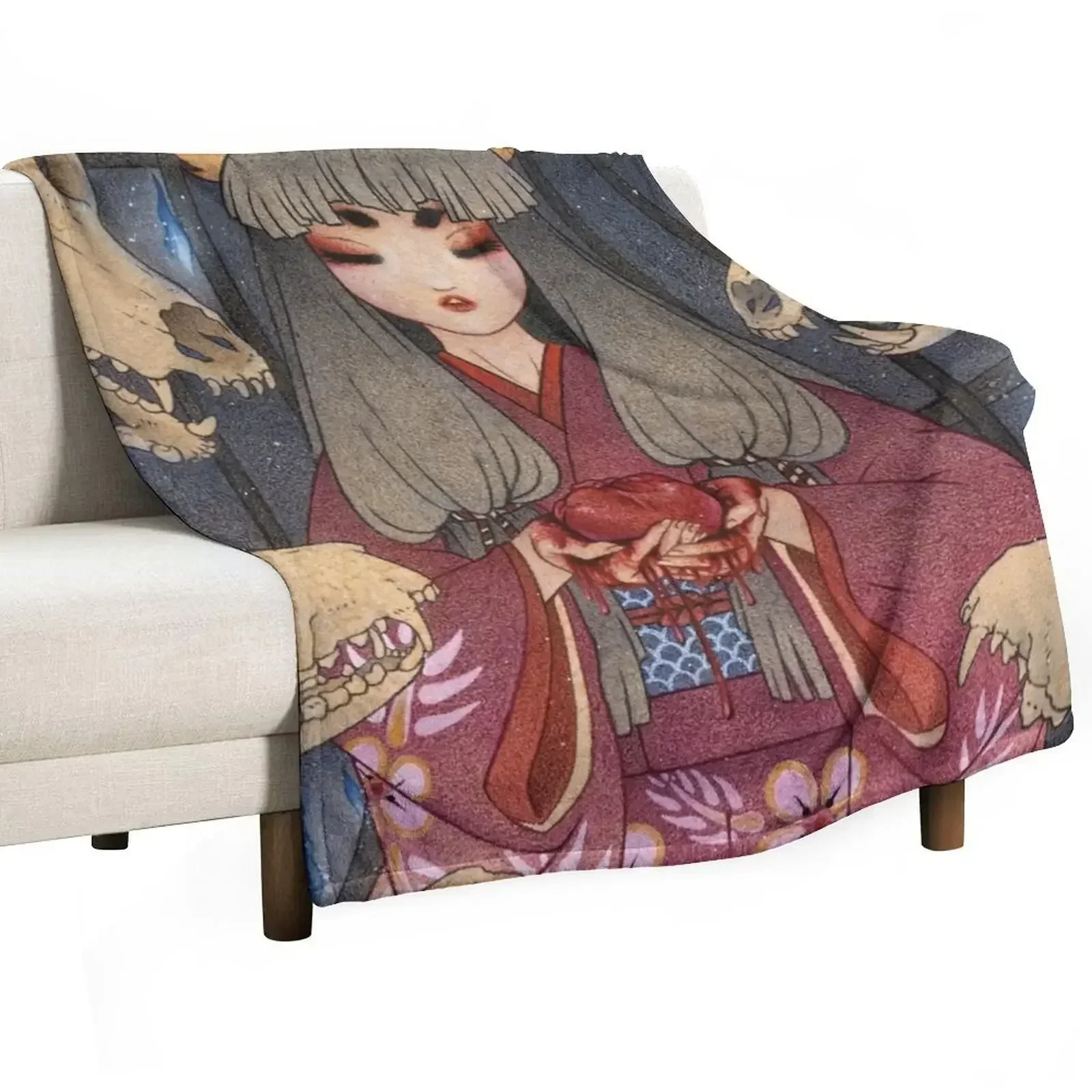 Appeasing the Whispering Spirits Throw Blanket anime Custom Decorative Throw Blankets