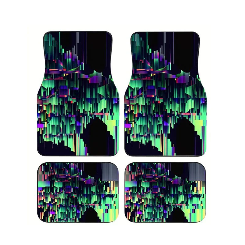 

Stylish Neon Green Car Floor Mats 4Pcs Universal Non-slip Wear Resistant Waterproof Auto Foot Pads Interior Protective Mats Set