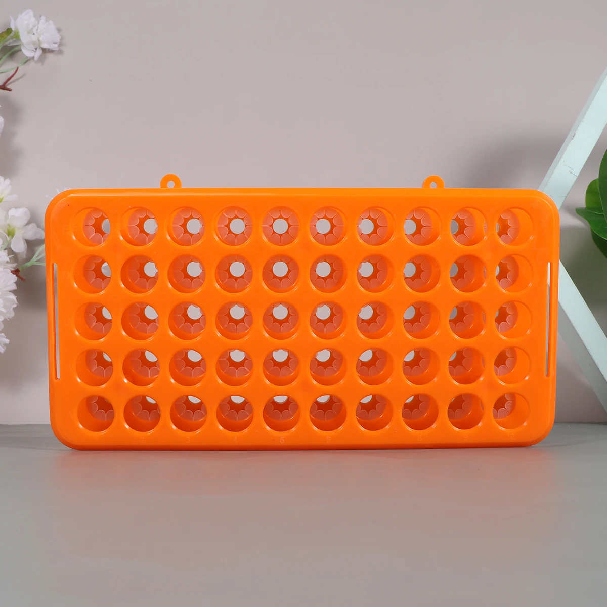 

50 Slots Test Tube Holder 0-15ml Test Tube Rack School Supply Equipment Storage Rack for Laboratory (Orange)