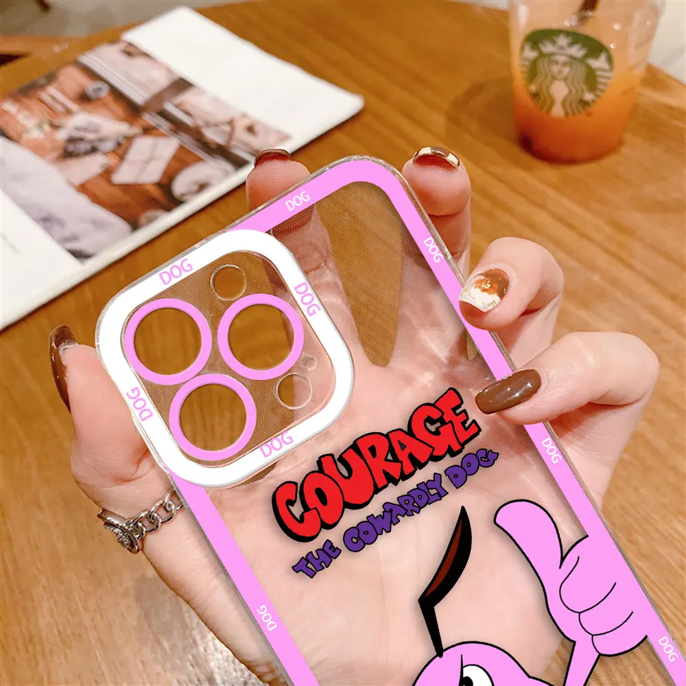 Courage Cowardly Dog Clear Phone Case For Samsung A73 A72 A71 A57 A56 A55 A53 A52 A51 A36 A35 A33 A32 A26 A25 A24 A23 A22 Case
