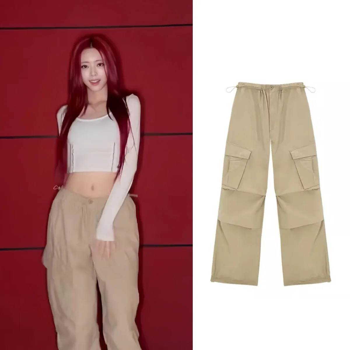 Asif Calie Korea Streetwear Brand Loose-Fit Casual Workwear Pants Wide-Leg Trousers for Women