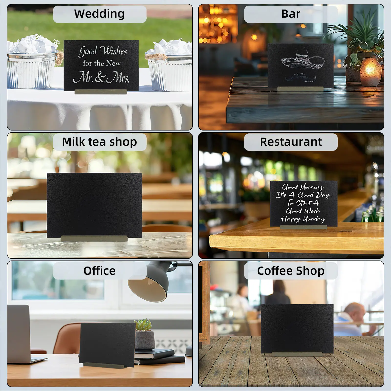 

Mini Wooden Chalkboard Sign Double Sided Tabletop Message Board for Wedding Restaurant Bar Counter Display Mini Chalk Board Sign