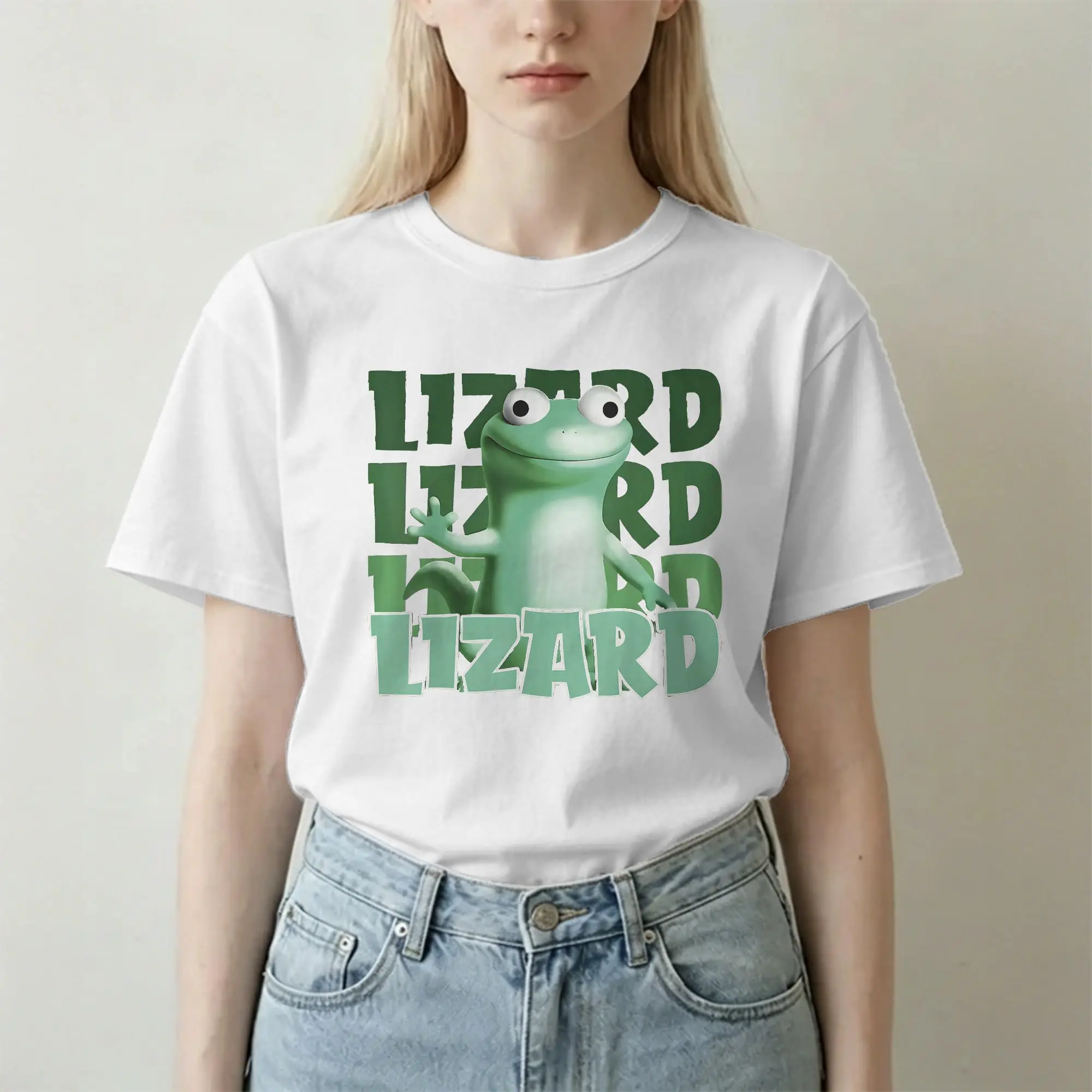 Weirdcore Animal Tom Lizard Lizard Lizard T Shirts Men Women 100% Cotton Vintage T-Shirt Round Neck Hoppers Tees Tops Original