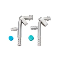 # 8 # Accesorio de lengüeta de aluminio de 10 CA y 90 grados con puerto de servicio, placa activa para compresor de aire acondicionado, radiador acumulador