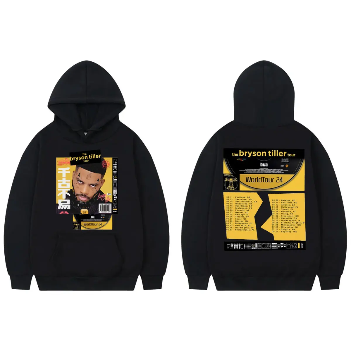 2024 Rapper Bryson Tiller Concert Tour Graphic Hoodie Men Women Fashion Hip Hop Sweatshirts Casual Oversized Fleece Pullovers