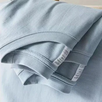 남녀공용 루즈한 반팔 티셔츠, 단색 O넥 상의, 100% 코튼 티셔츠, 한국 M-4XL, 여름