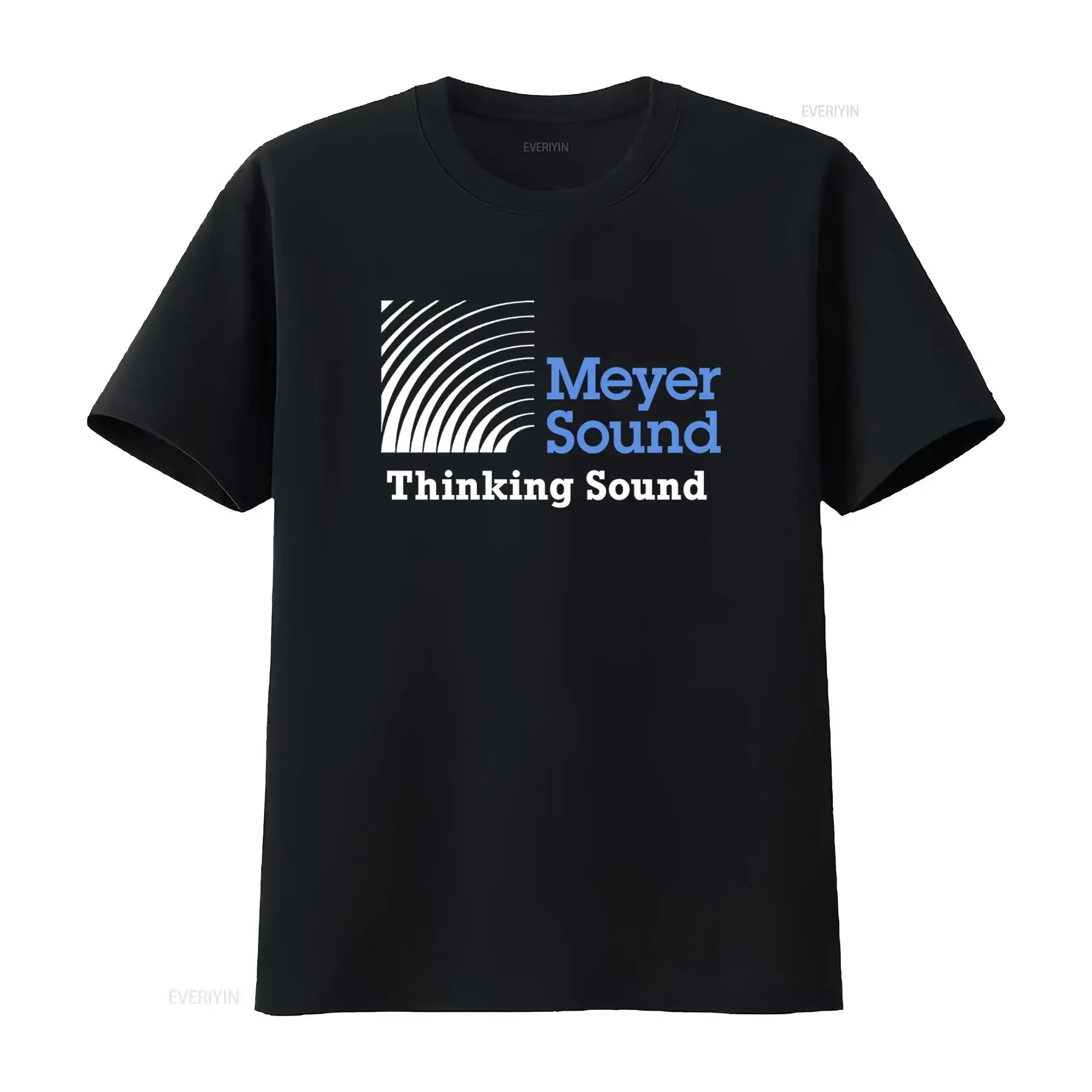 Meyer Sound Thinking Logo Heavy Cotton Men's T Shirt USA Size vintage Washed Top For Everyday Wear Breathable Stretched fashion