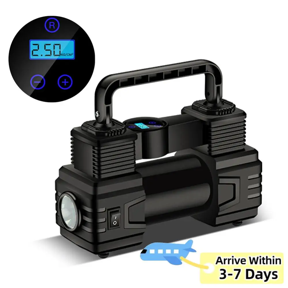 

Автомобильный надувной насос 12В 150PSI с манометром, сверхмощный портативный металлический воздушный компрессор с двойным цилиндром и LED-подсветкой