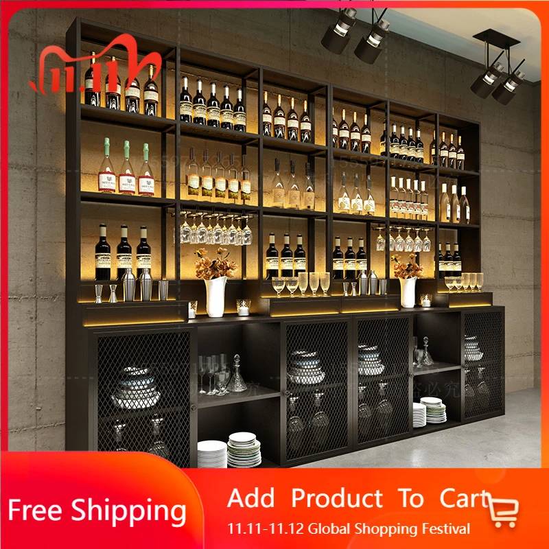 

Partitions Multifunctional Bar Cabinet Storage Display Luxury Wine Cabinet Whiskey Cocktai Placards Ouverts Trendy Furniture