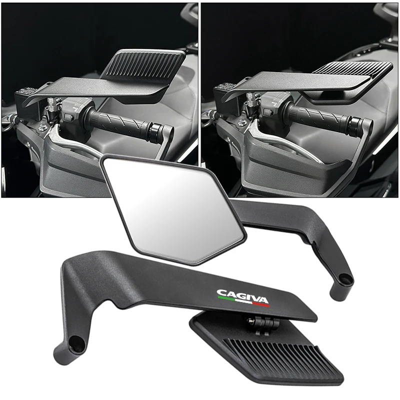 Wind Wing Side Rearview Reversing Mirror Anti-Glare 360° Adjustable For Cagiva Mito 125 Raptor 650 1000 Canyon 500 600