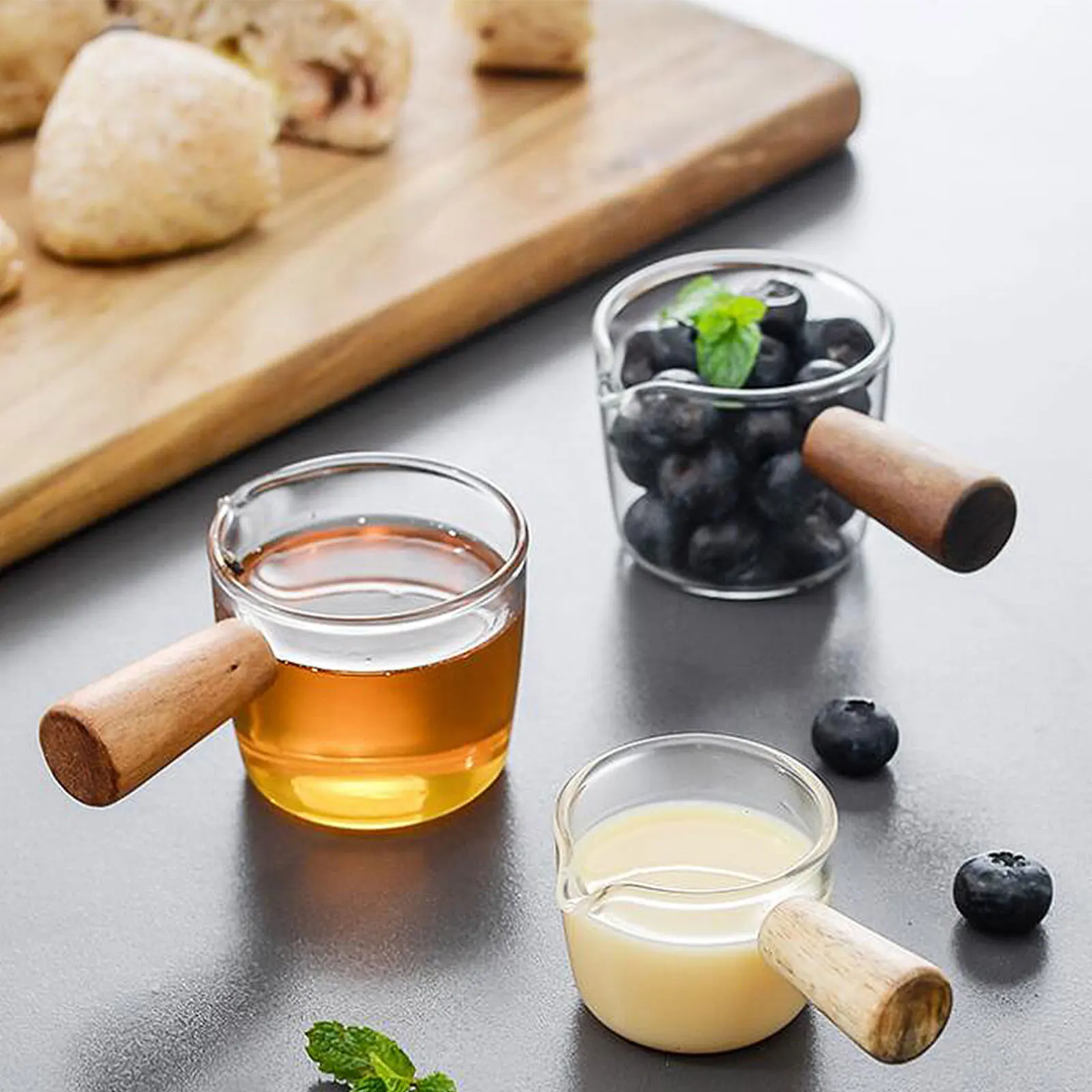 

Sauce Dish With Handle Dipping Bowl Glass Seasoning Saucer Appetizer Plate For Home Restaurant Catering Bowl L Size Easy