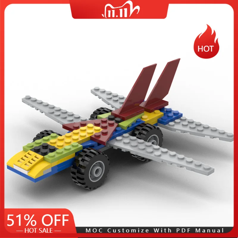 

73 Parts Technology Cool Flying Car Model Moc Building Blocks Creative Vehicle Bricks Toys Set Children Adults Christmas Gifts
