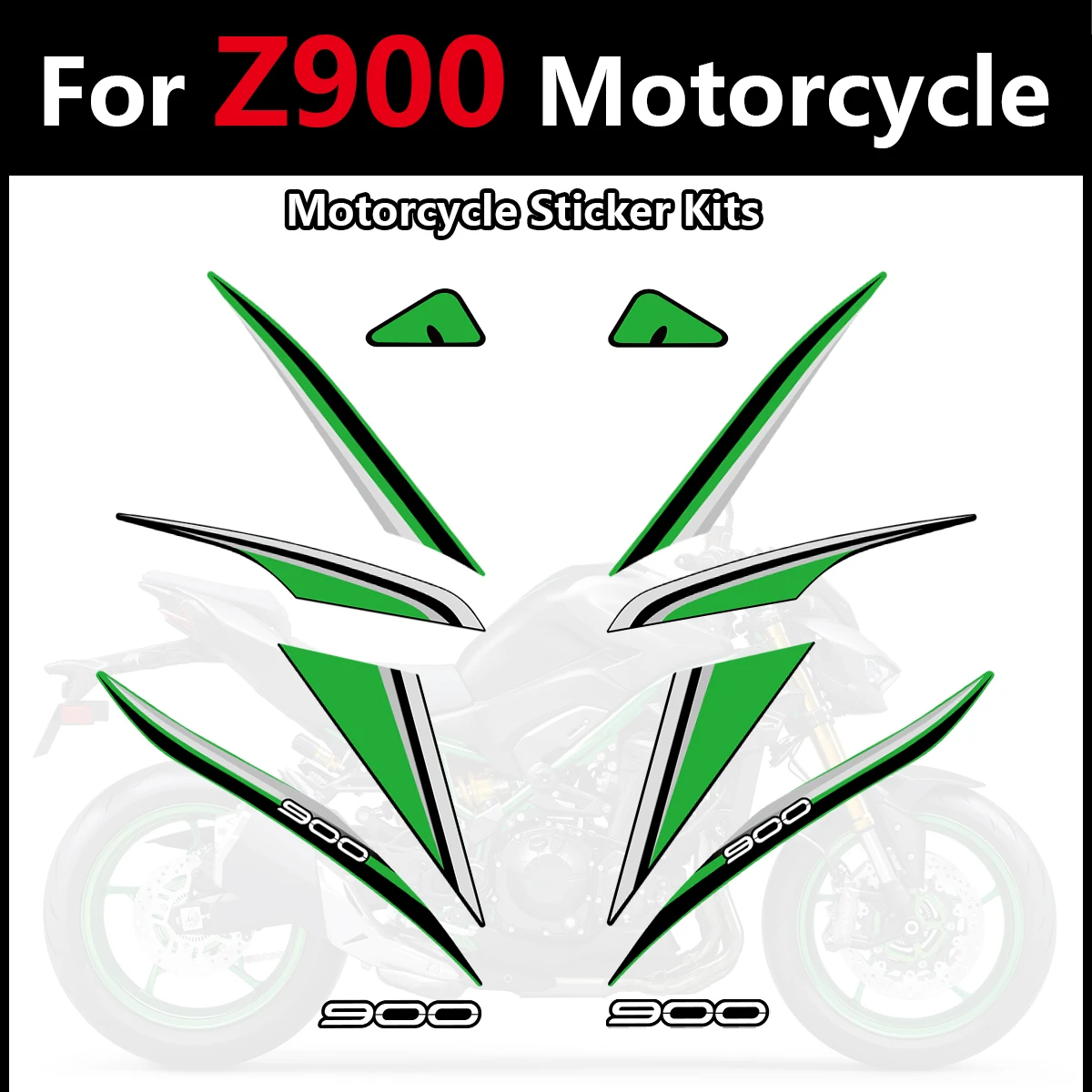 

For Z900 Z 900 Motorcycle Accessories Stickers Full Fairing Decal Kit Front Side Rear Sticker Graphics Racing Decoration Design