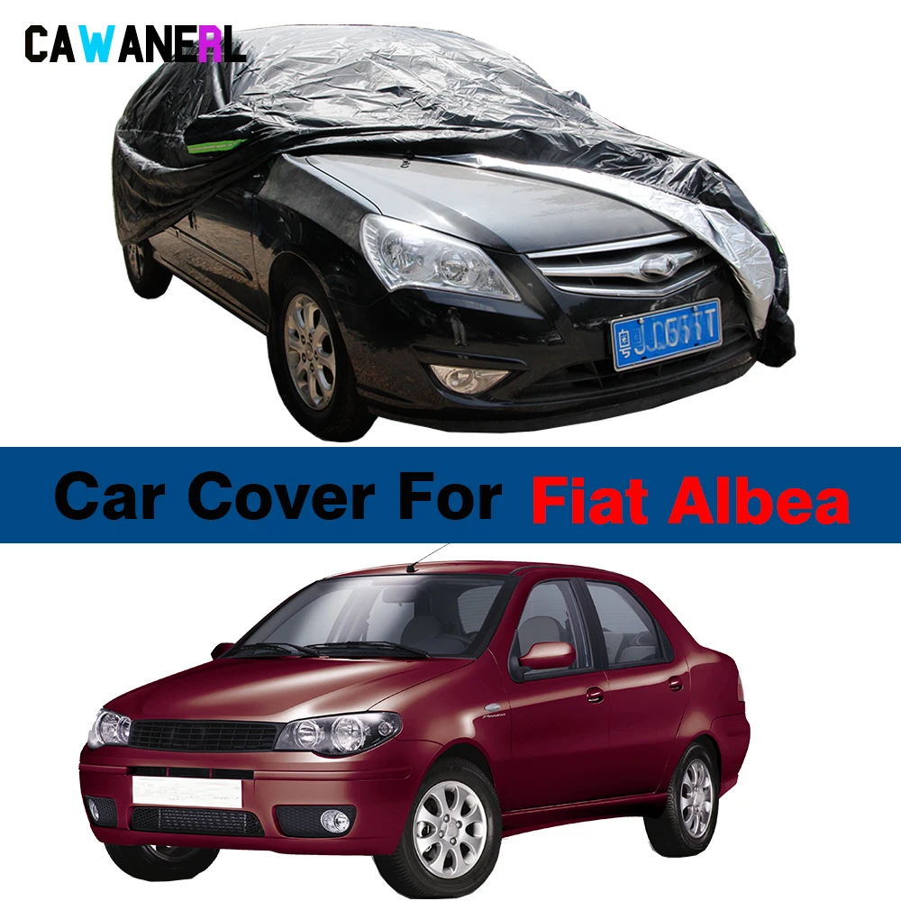 Outdoor Car Cover Waterproof Sun Shade Anti-UV Snow Rain Ice Protection Auto Cover For Fiat Albea 2002-2023