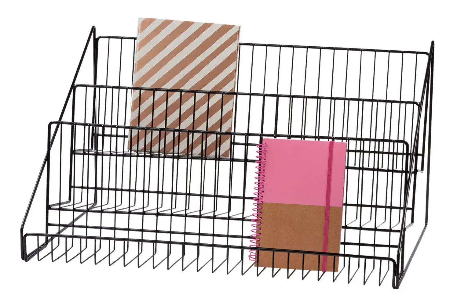 3-Tier Black Wire Countertop Rack - 12¾”H x 23½”W x 14