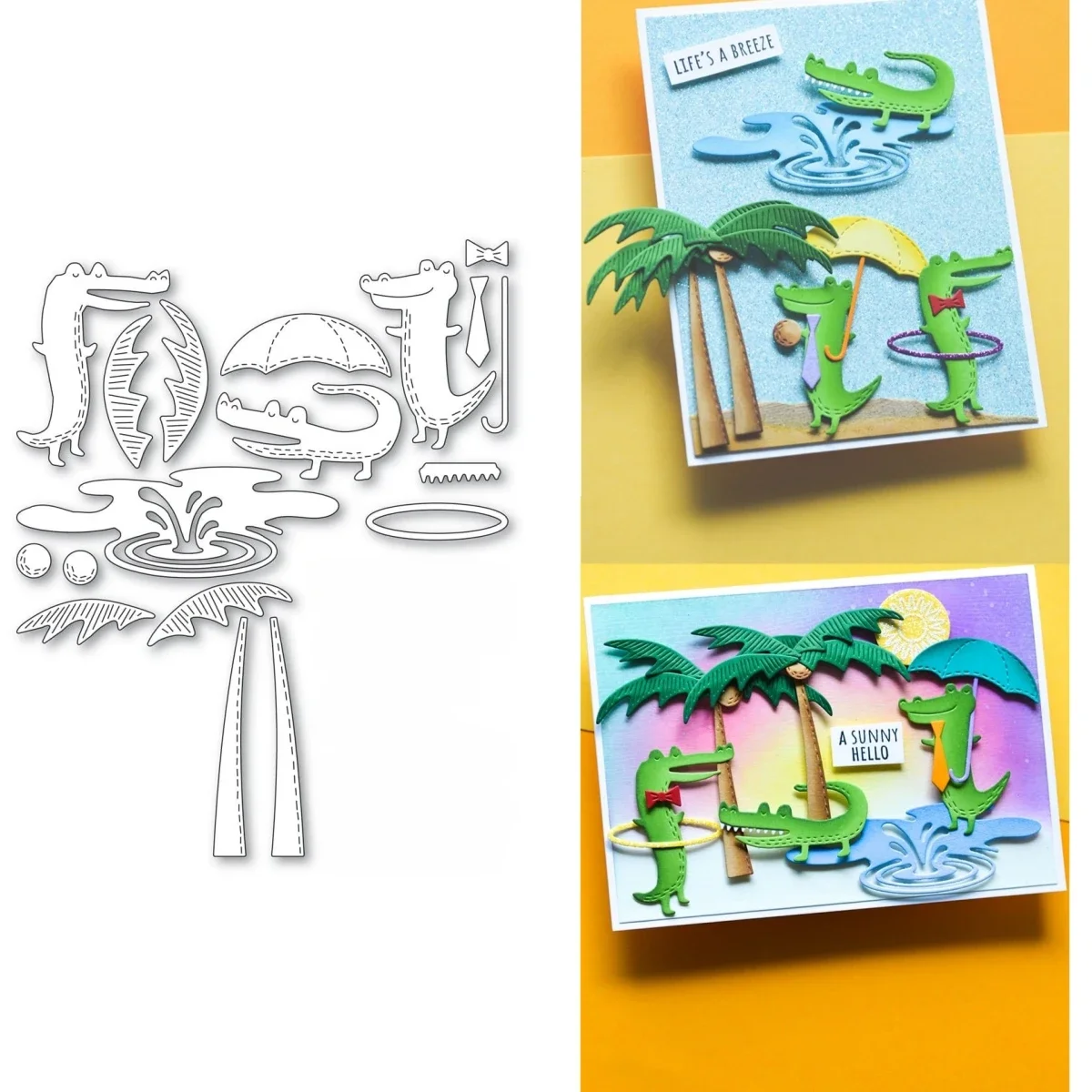 2024 Summer Tropical Gator New Metal Cutting Dies for DIY Decorating Scrapbook Paper Card Album Craft Greeting Card Die Cut