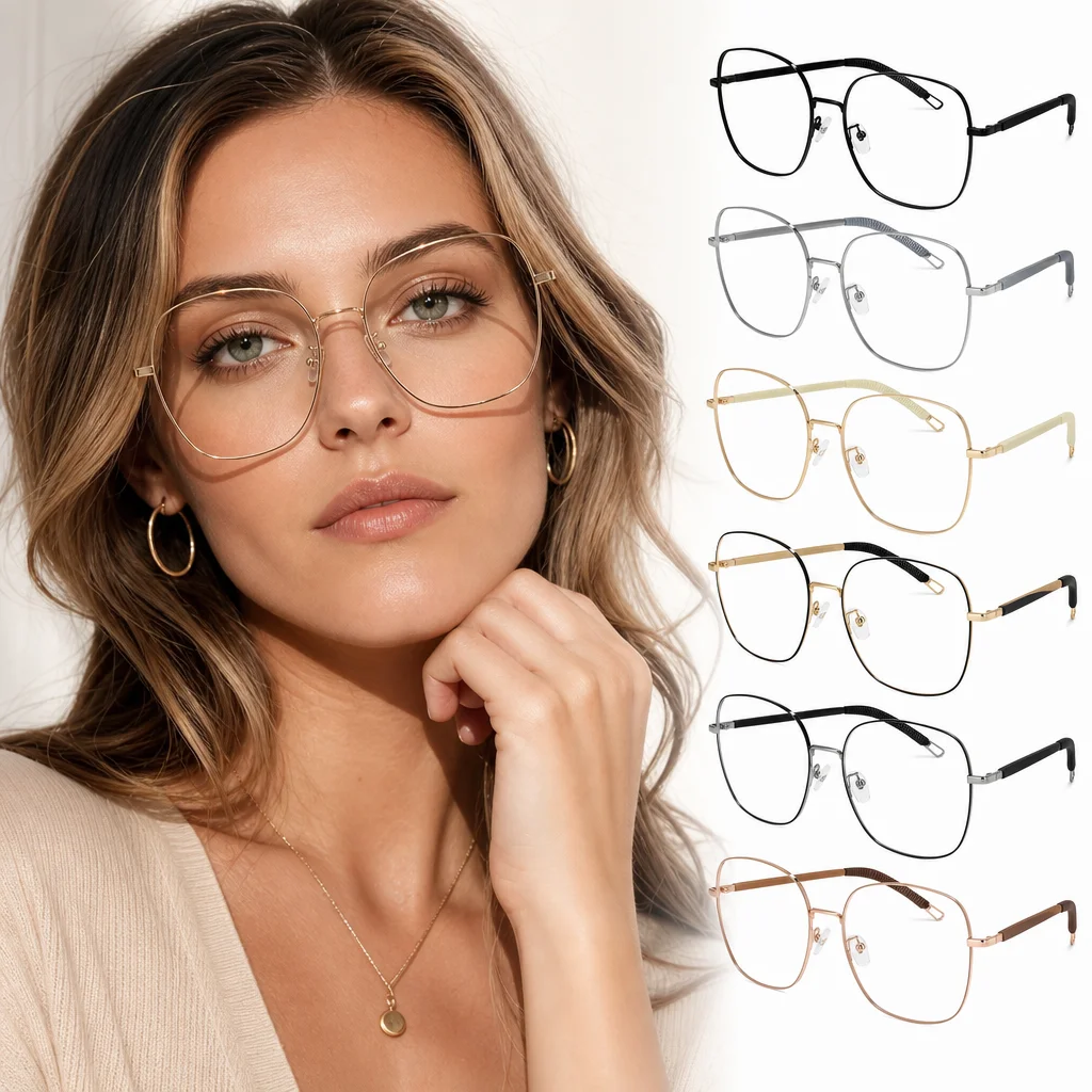 Modische Blaulichtfilter-Brille für Damen, Polygon-Metall-Computerbrillengestell, Vintage-Herrenbrille, Optische Schutzbrille gegen Strahlung