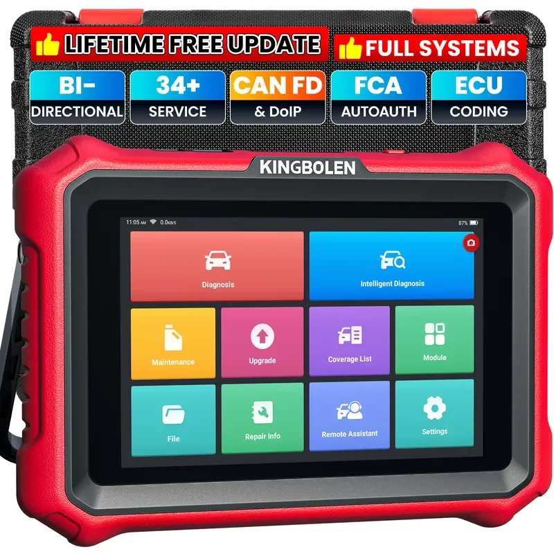 KINGBOLEN K8 Elite Full System Diagnostic Tools 28 Reset Function ECU Coding Bi-directionnal 2 Years Free Update OBD2 Scanner