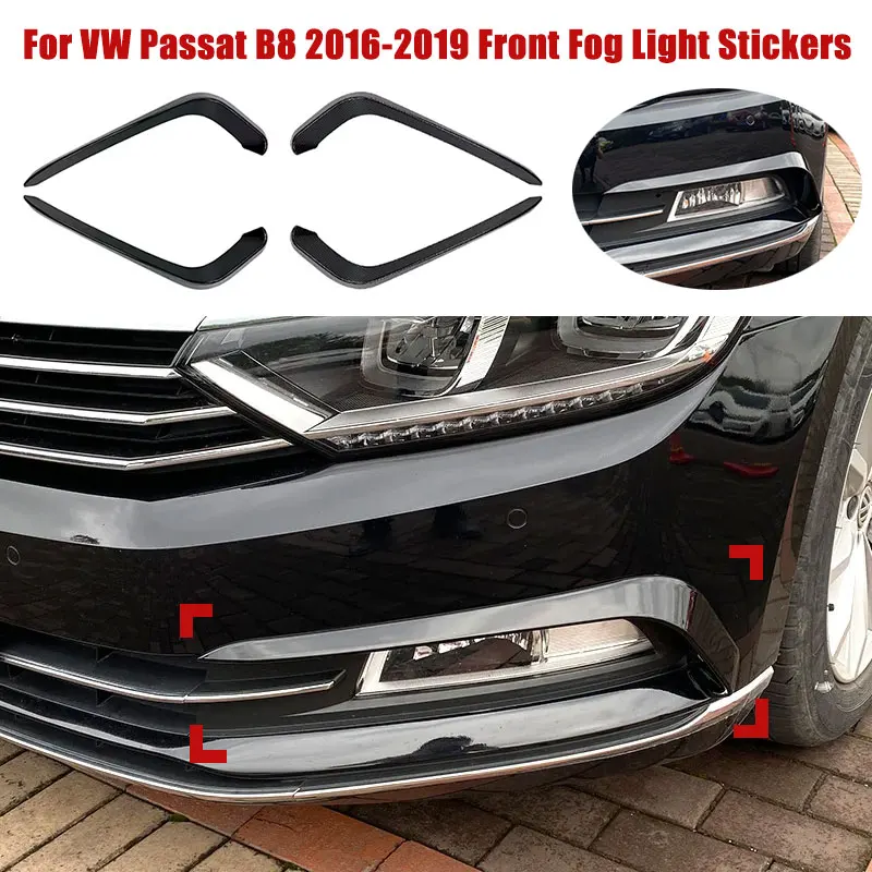 Dla VW Passat B8 Variant 2016-2019 Naklejki na przednie światła przeciwmgielne Ramki Osłona kratki Spoiler ABS 2szt Akcesoria samochodowe