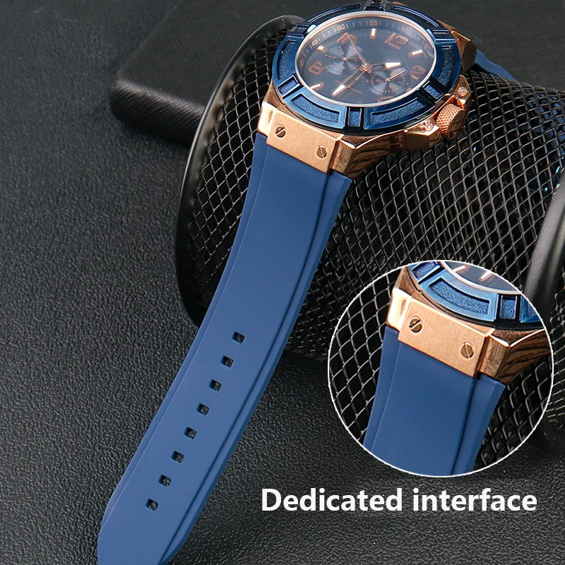 For guess W0247G3 W0040G3 W0040G7 Rubber watchband blue black 22mm Silicone Rubber braceletbrand sport watch strap