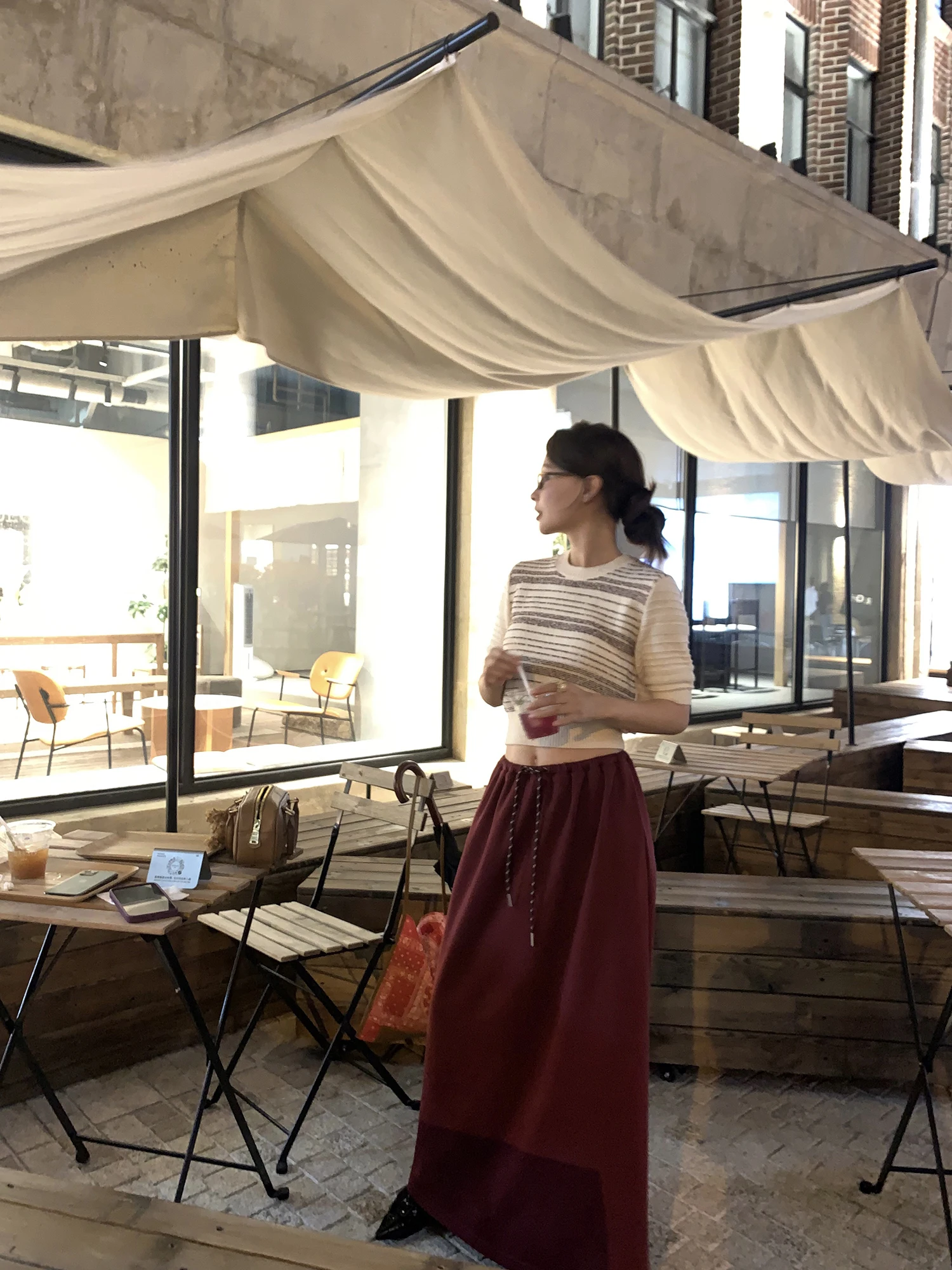 

Bluetique Comfortable Dstring Hoodie Skirt Long A-Line Midi Skirt Premium Combed Cotton Versatile Loose Sle High Waist