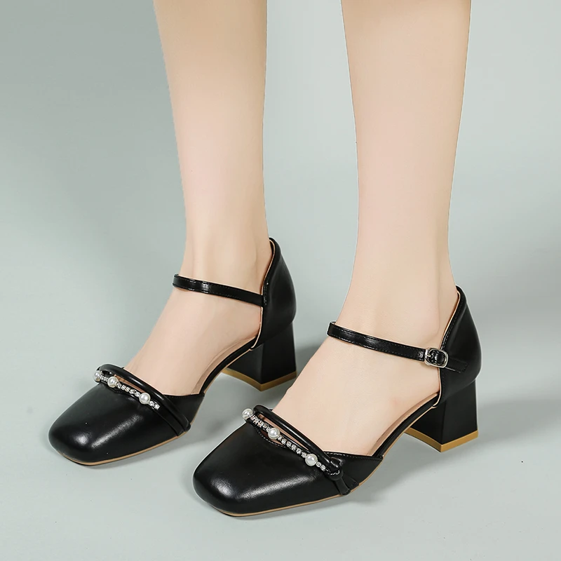 

2026 Spring Summer New Arrival Women's Elegant Pearl Heels - Stiletto with Ankle Strap, Perfect for Dresses/Office/Party​