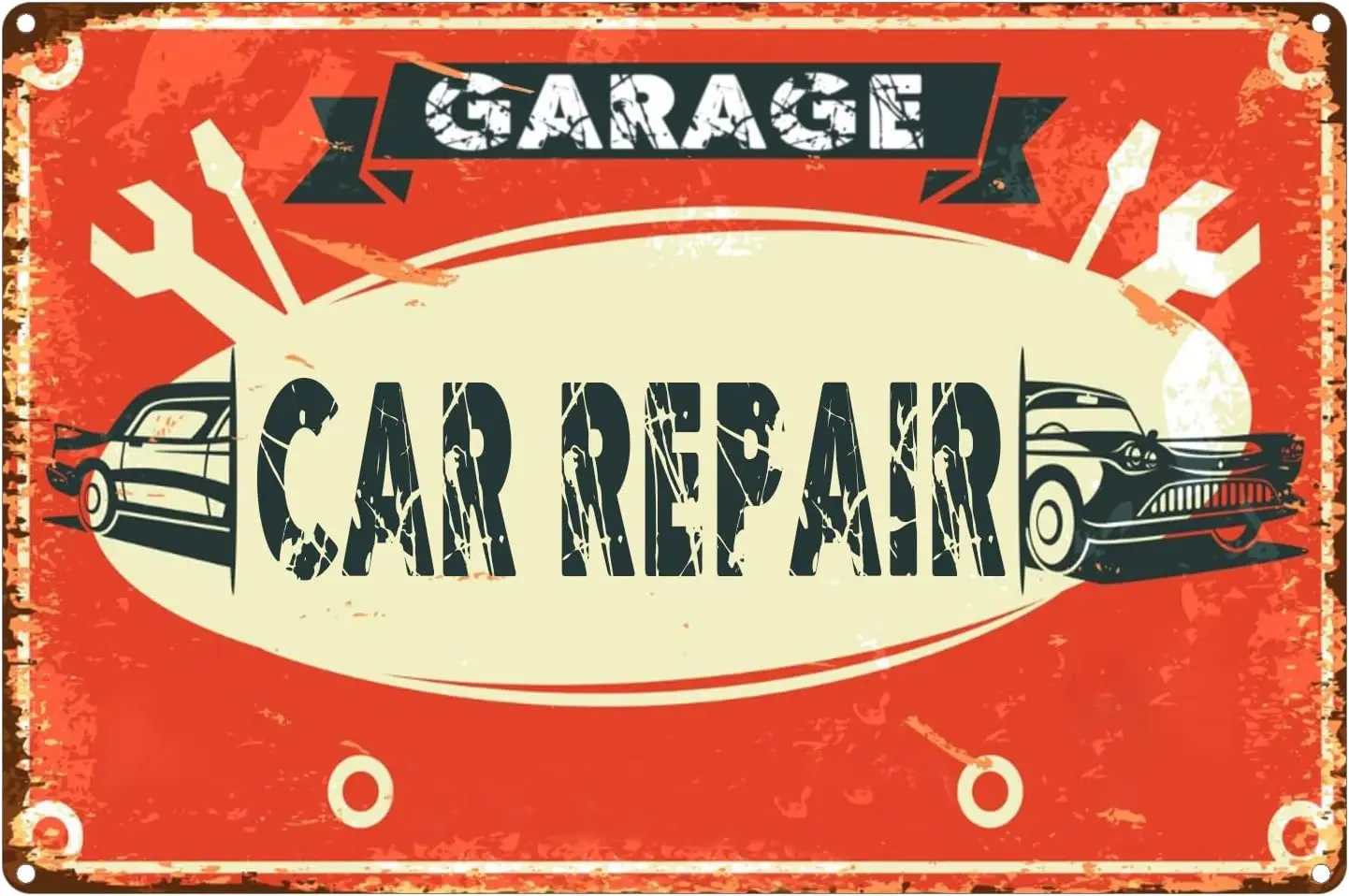 Garage Car Repair Vintage Metal Tin Signs for Cafes Bars Pubs Shop Wall Decorative Funny Retro Signs 16x12 Inch