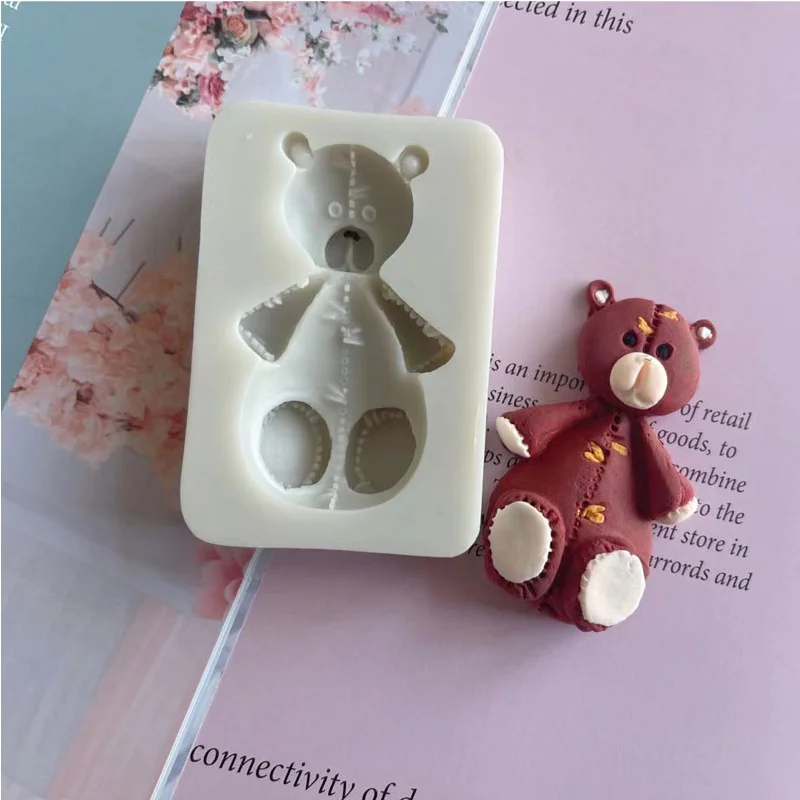 Bears Silicone Mold  DIY  bows bear face pillows silicone  mold  cake chocolate decorate plaster Fudge sugar mold