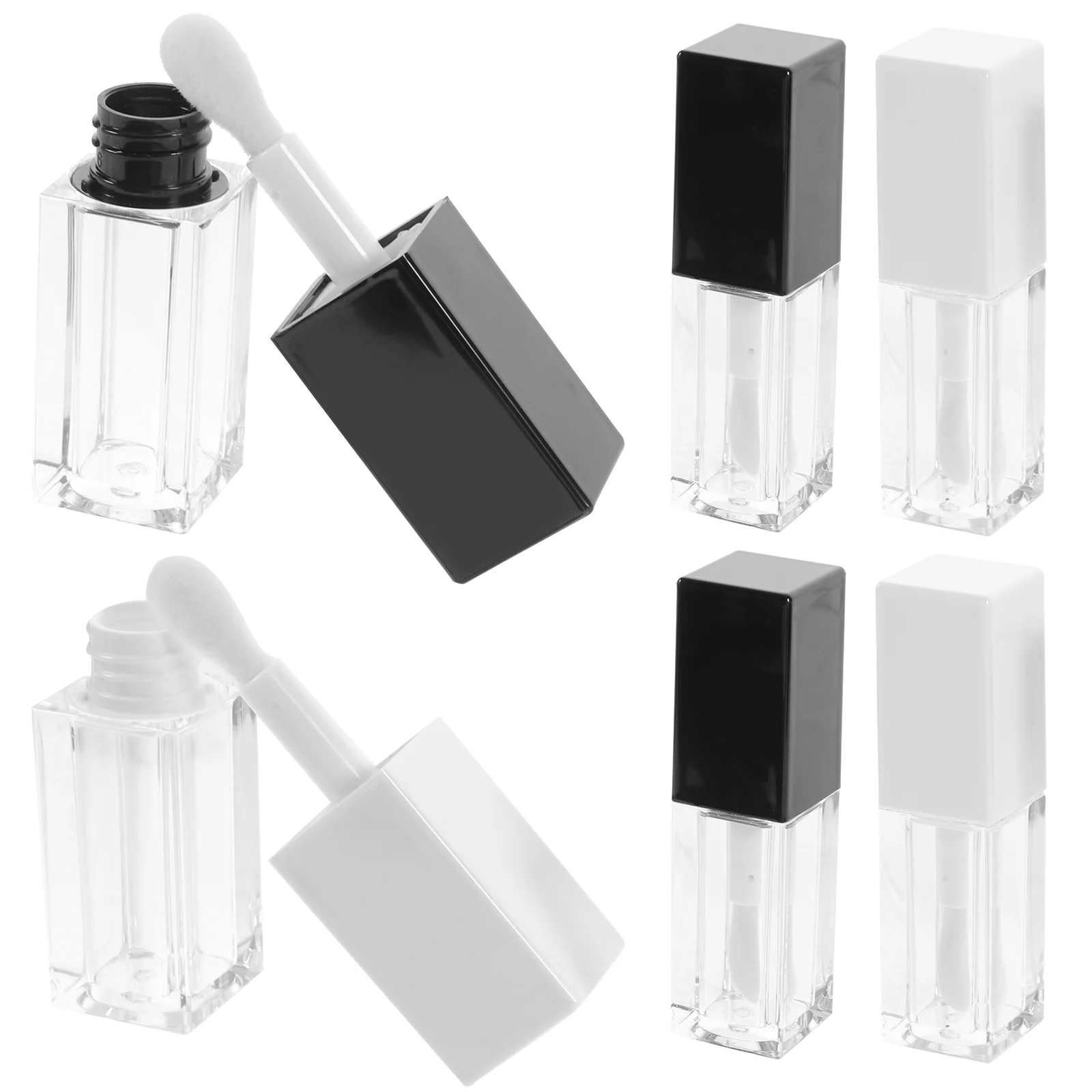 

12 Pcs Square Lip Gloss Tube Miss Mini Balm Tint Refillable Bottles Abs Empty Tubes