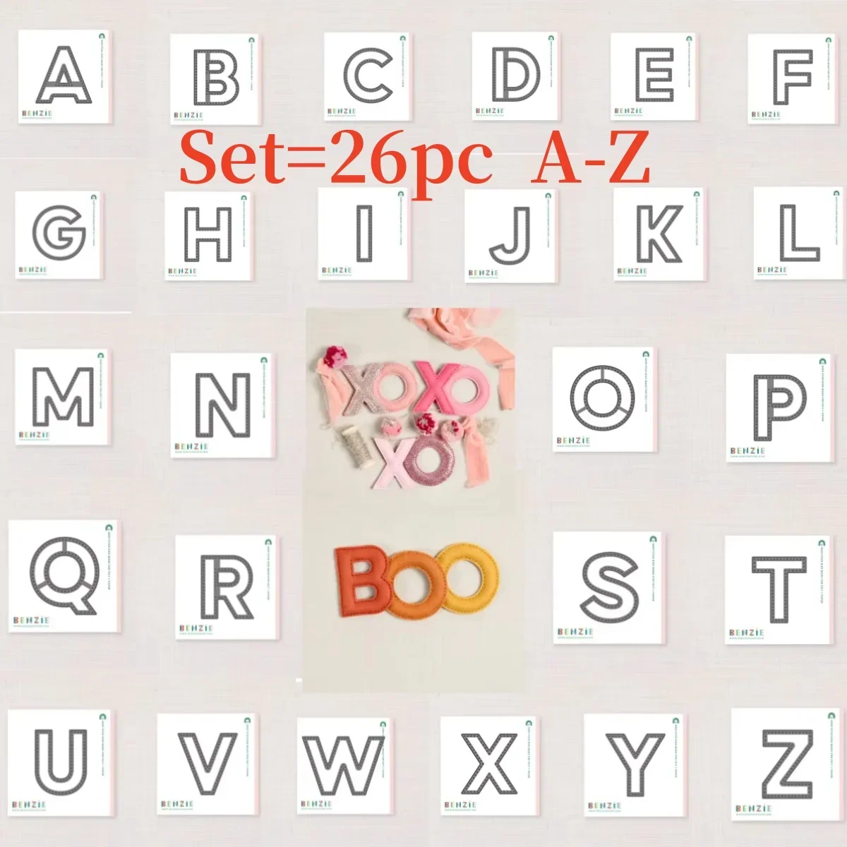 

A-Z Felt Die XOXO New 26PC Alphabet Metal Cutting Dies For DIY Scrapbook Craft Decoration Template Supplies Embossing