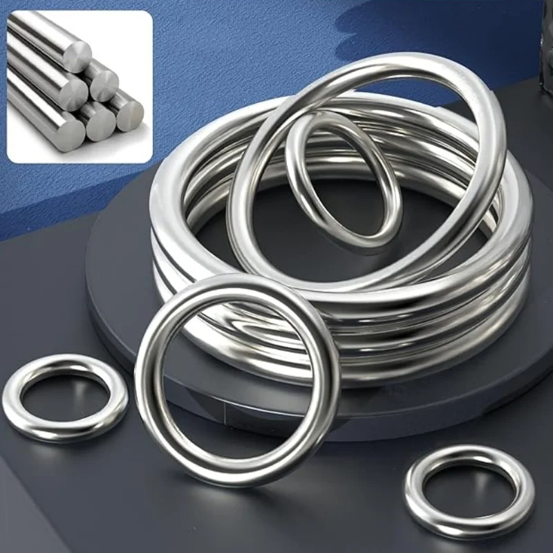 20Pcs Stainless Steel O-Rings, Welded Circular Rings, Solid Welded Hand Rings, Used for Camping Straps, Dog Leashes, Luggage Accessories