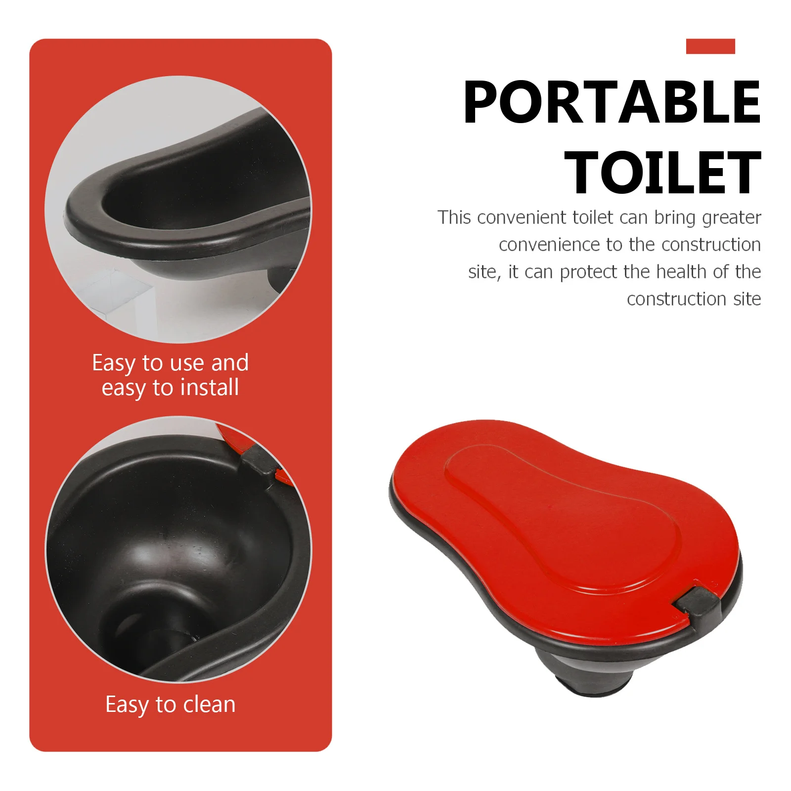 Portable Squatting Toilet Temporary Outdoor Camping Travel Potty Plastic Leakproof Odor Resistant Compact Lightweight