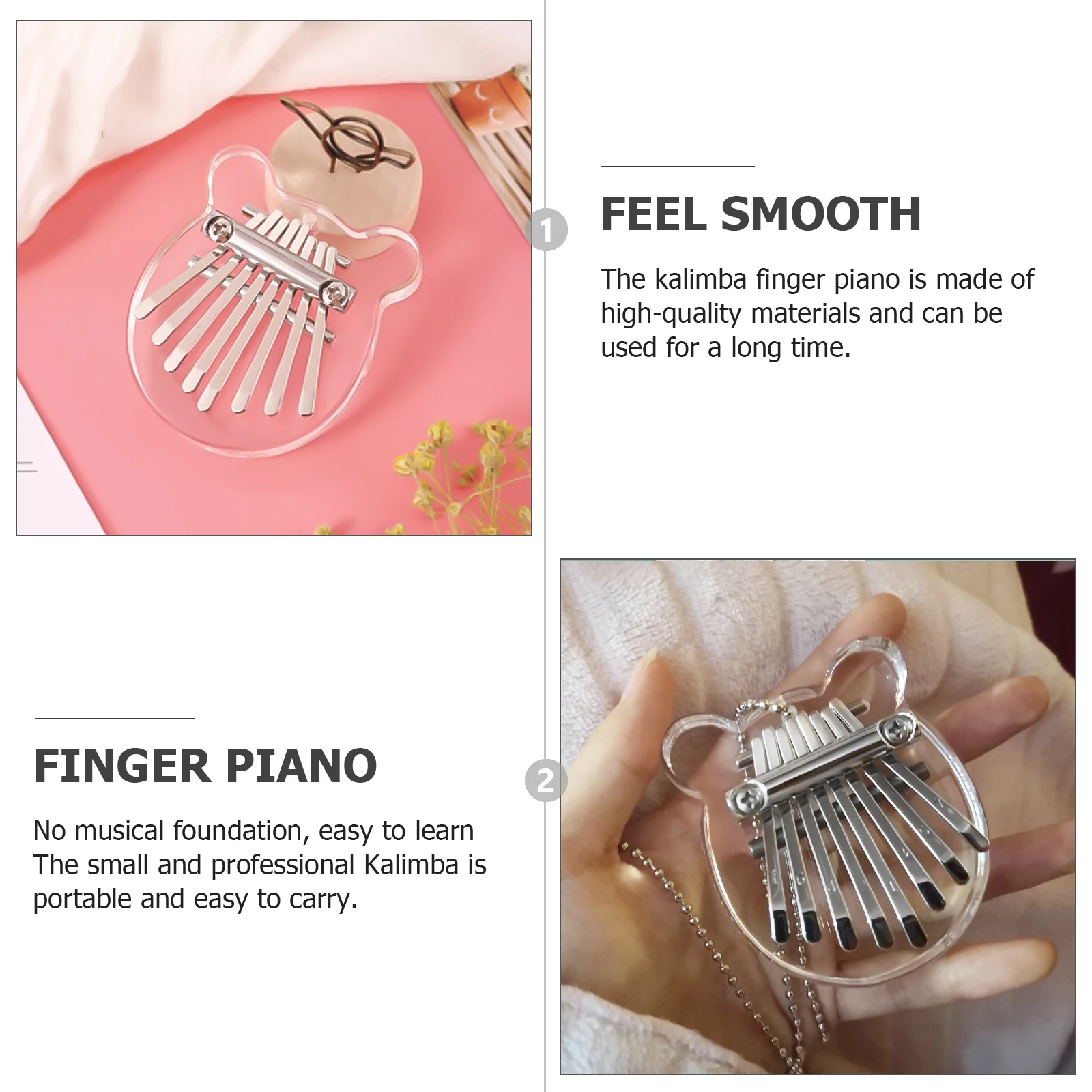

Thumb Piano Gift Finger Marimba Tiny Instruments Portable Small for Fingers Sapele