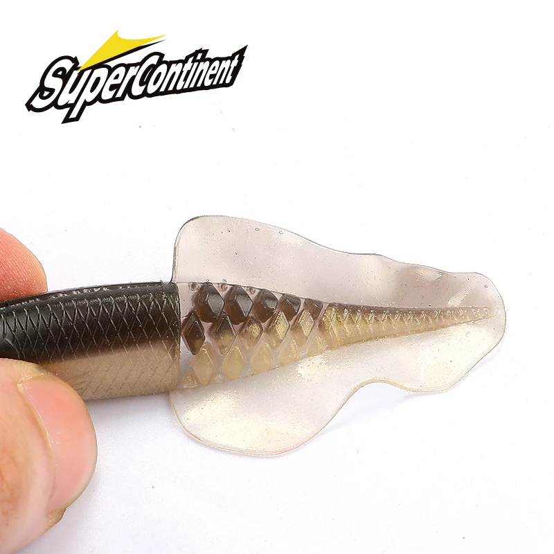 Supercontinent Vigour Perch Shad Soft Swimbait Fishing Lure 3D eyes 76mm/50mm Plastic Bass Fishing Lure