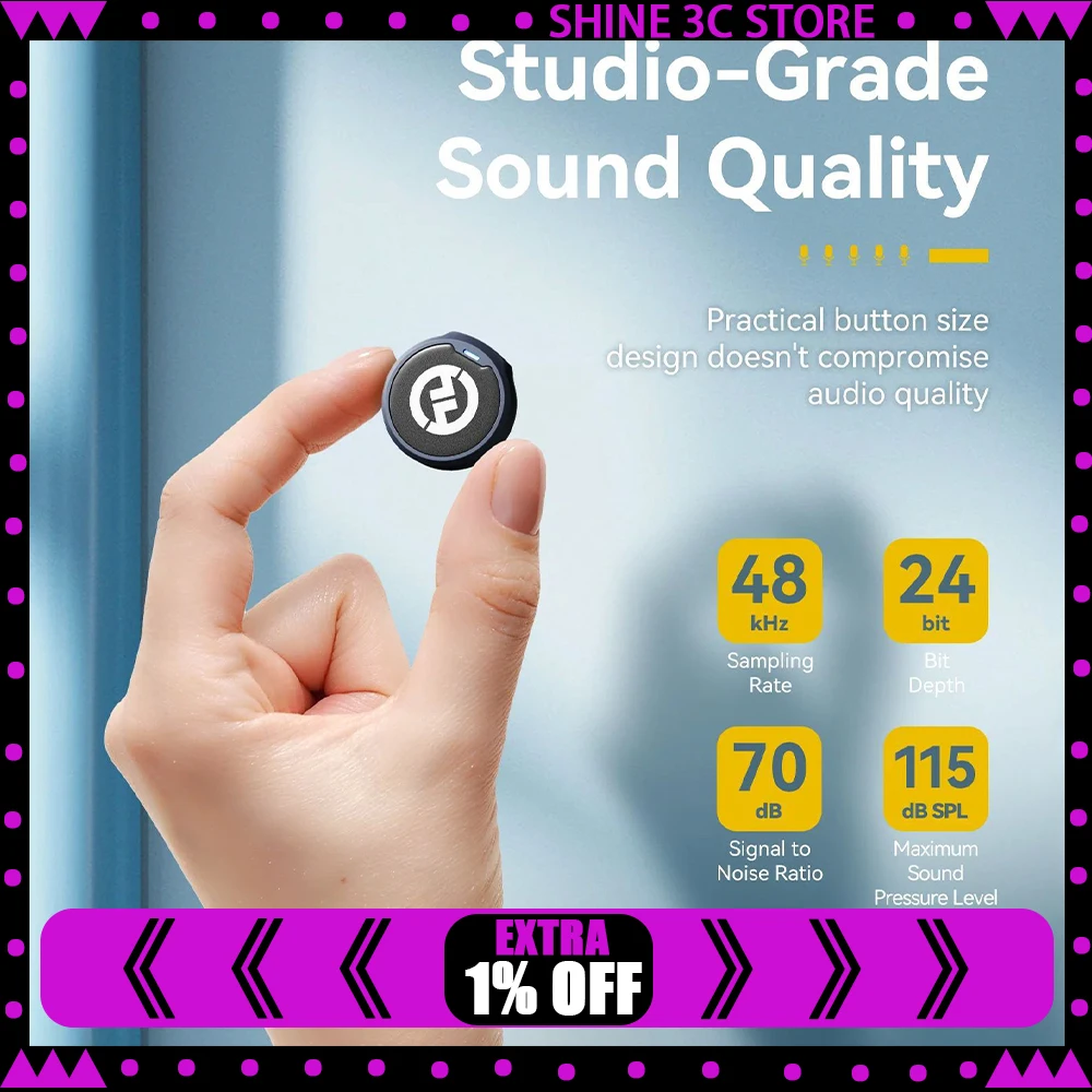 

Hollyland Lark M2 Беспроводной петличный микрофон для iPhone Android Камера с шумоподавлением для записи видео Потоковочный микрофон