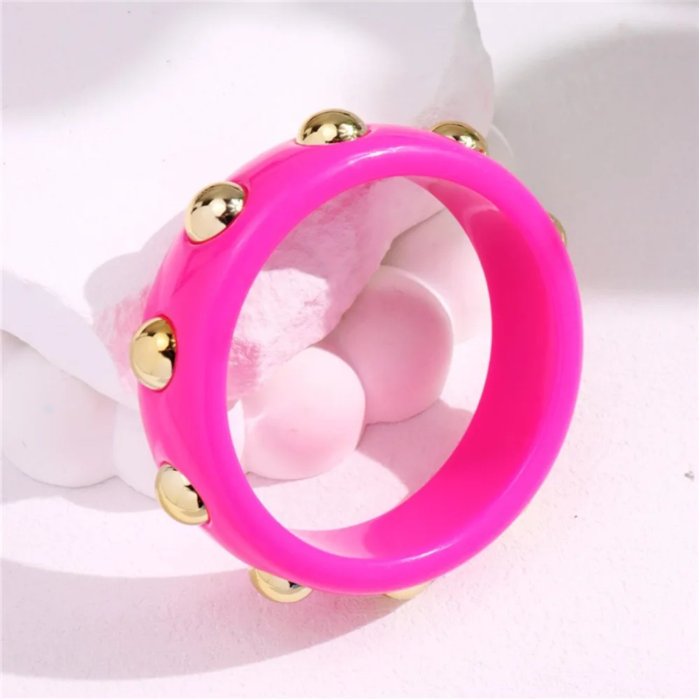 Exaggerated Acrylic Open Bangle Wave point Rose Red Heterotypic Wide Bracelet Geometric Minority Design Y2K Hand Ring Decoration