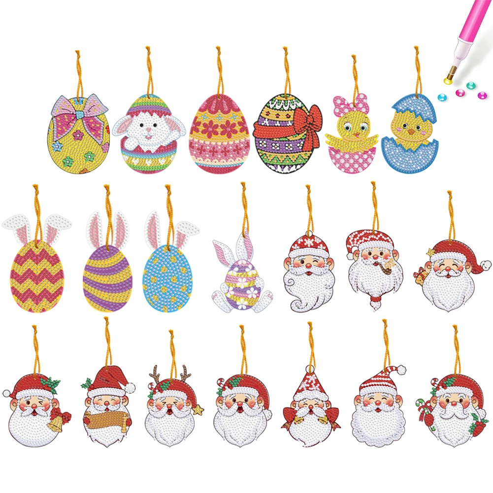 

Christmas Diamond Painting Pendant Cartoon Special-shaped Drill DIY Diamond PC Pendant Single Side Bag Create Cute Decoration