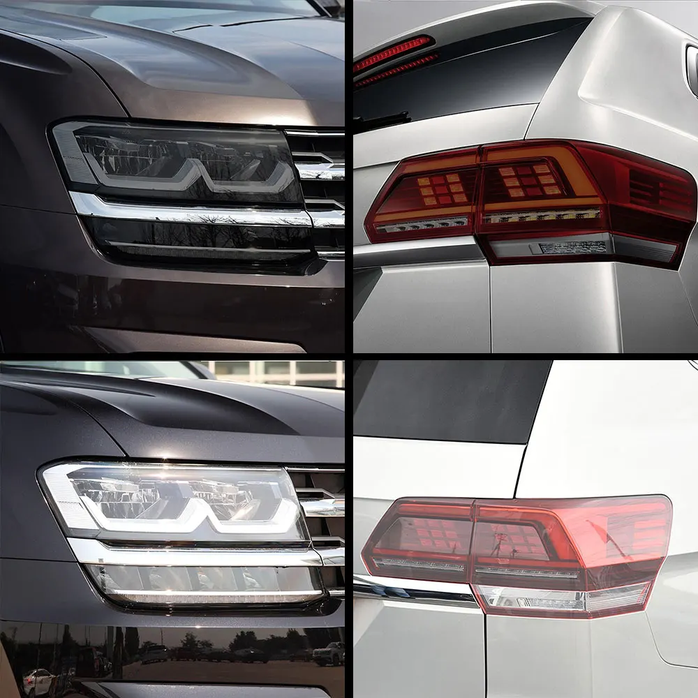

PPF Car Headlight Protective Film Headlamp Transparent Black TPU Sticker for Volkswagen VW Atlas Teramont 2017-2019 Accessories