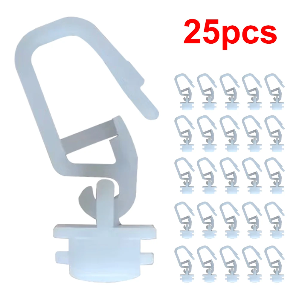 

25pcs Car Curtain Track Mute Slider Plastic Curtain Hook Shower Curtain Hanging Hook For VOLVO, MAN, IVECO Replacement Parts