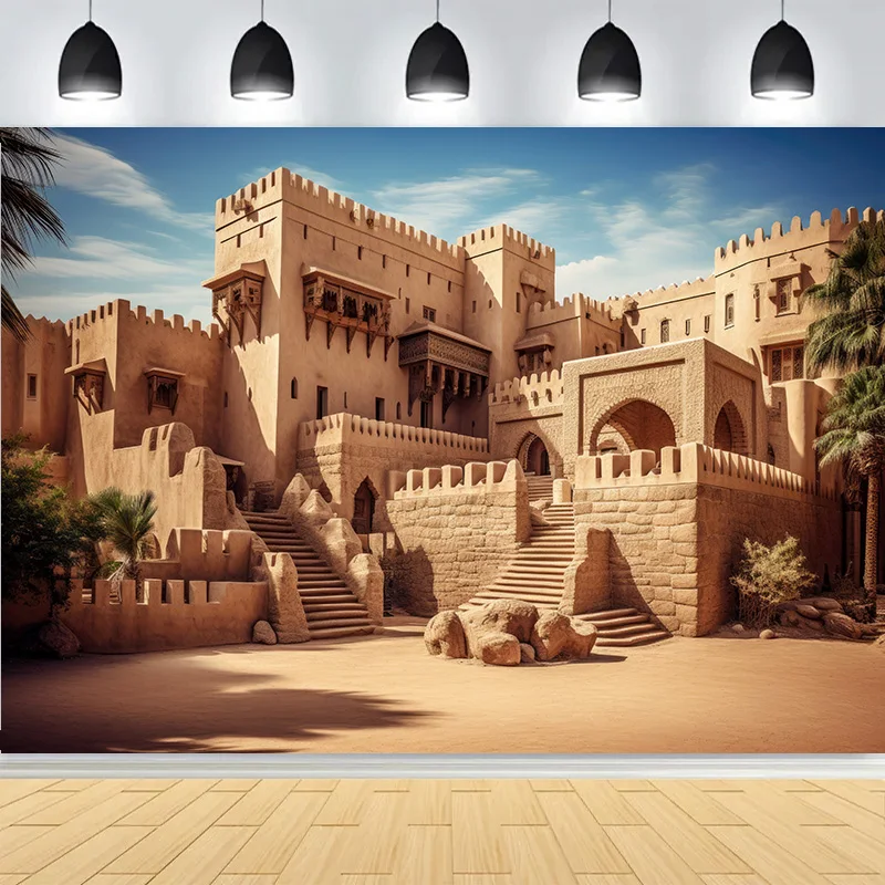 Beautiful Castle Architecture Staircase Photography Backdrops Medieval Fantasy Hallway Bookshop Cathedral Photo Background CT-02