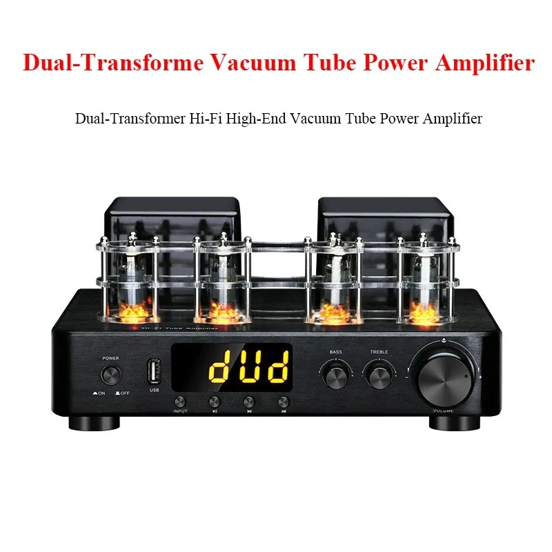 Class AB HIFI Vacuum Tube Power Amplifier 100W*2 Power 2.1 Channels Bluetooth 5.0 Home Amplifier D1047+B817 Amplifier Tubes