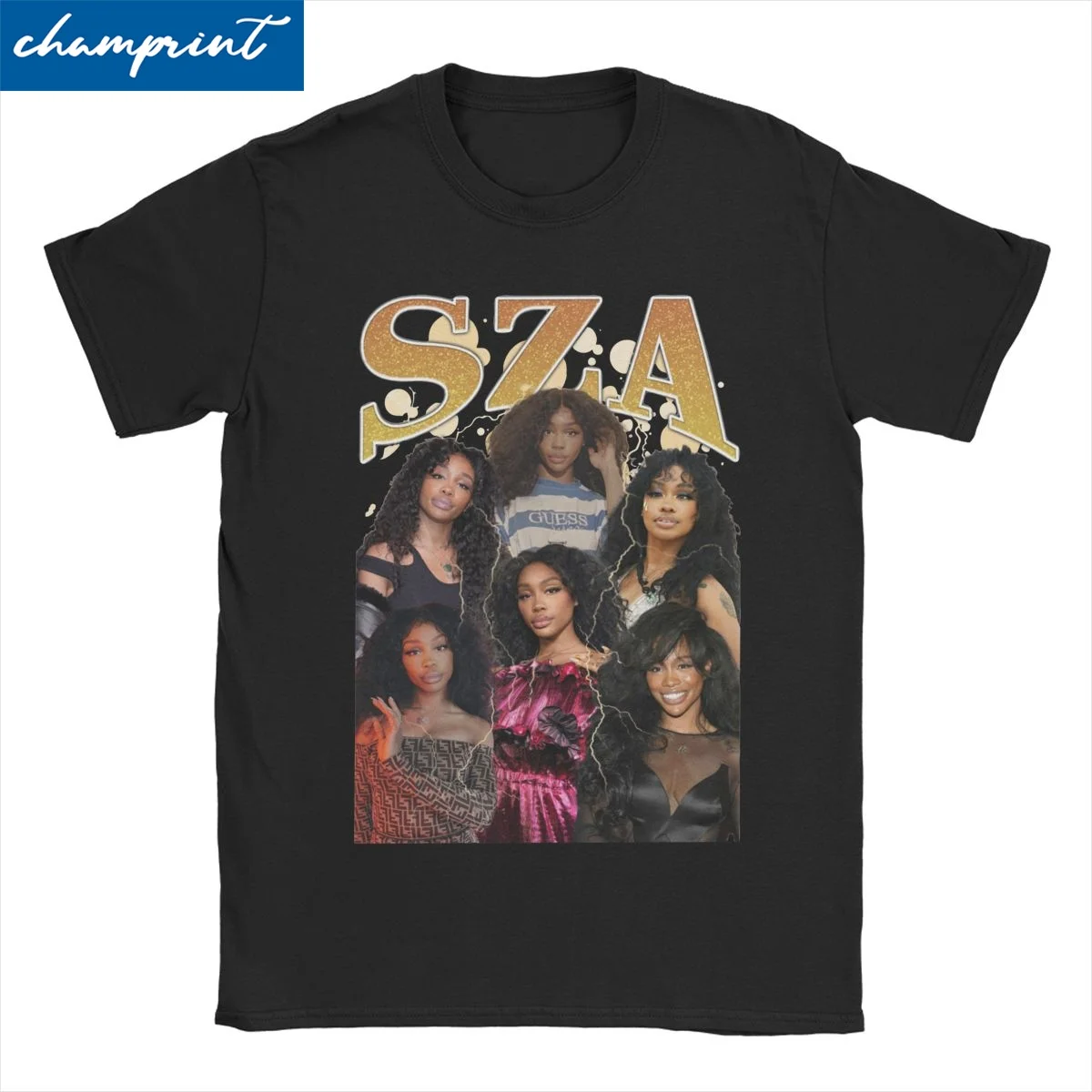 SZA Bling T-Shirt Men Women Rapper 90s Awesome Cotton Tees Crewneck Short Sleeve T Shirt Birthday Gift Clothing