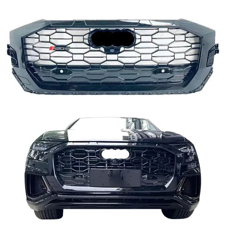 Hot Sale Auto Parts Q8 Upgrade To RSQ8 Facelift Front Honeycomb Mesh Grille With ACC For Audi Q8 Grill 2020-2022