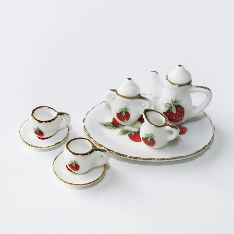 1 set miniatuur servies fantasiespel speelgoed 1:12 poppenhuis mini keuken keramische theekop voor popaccessoires