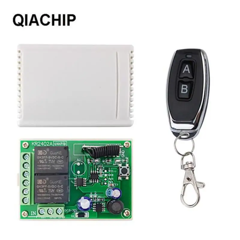 433Mhz RF Remote Control Circuit Universal Wireless Switch DC 5V 12V 24V 2CH rf Relay Receiver and Keyfob Transmitter for Garage